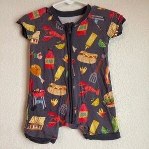Little Sleepies Play Bamboo Colorful BBQ Kids Pajama Shorties size 3/6M
